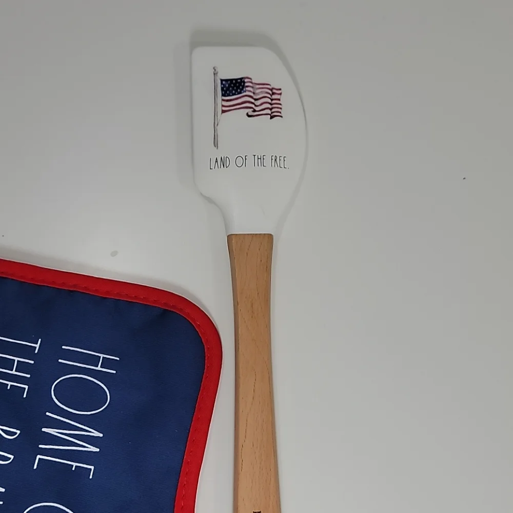 Rae Dunn Home of the Brave Spatula & Potholder Set